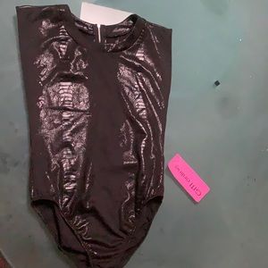 Black faux snake bodysuit